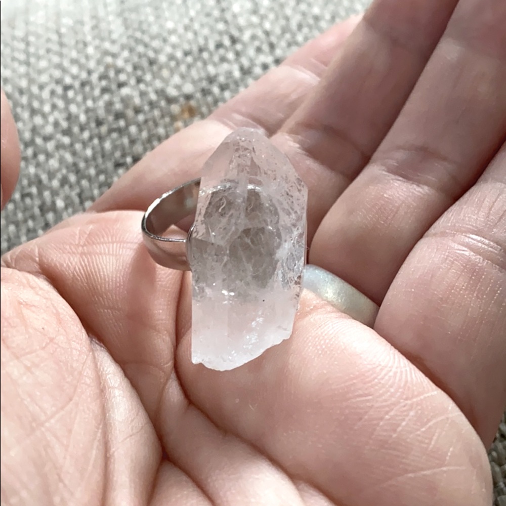 Clear quartz ring